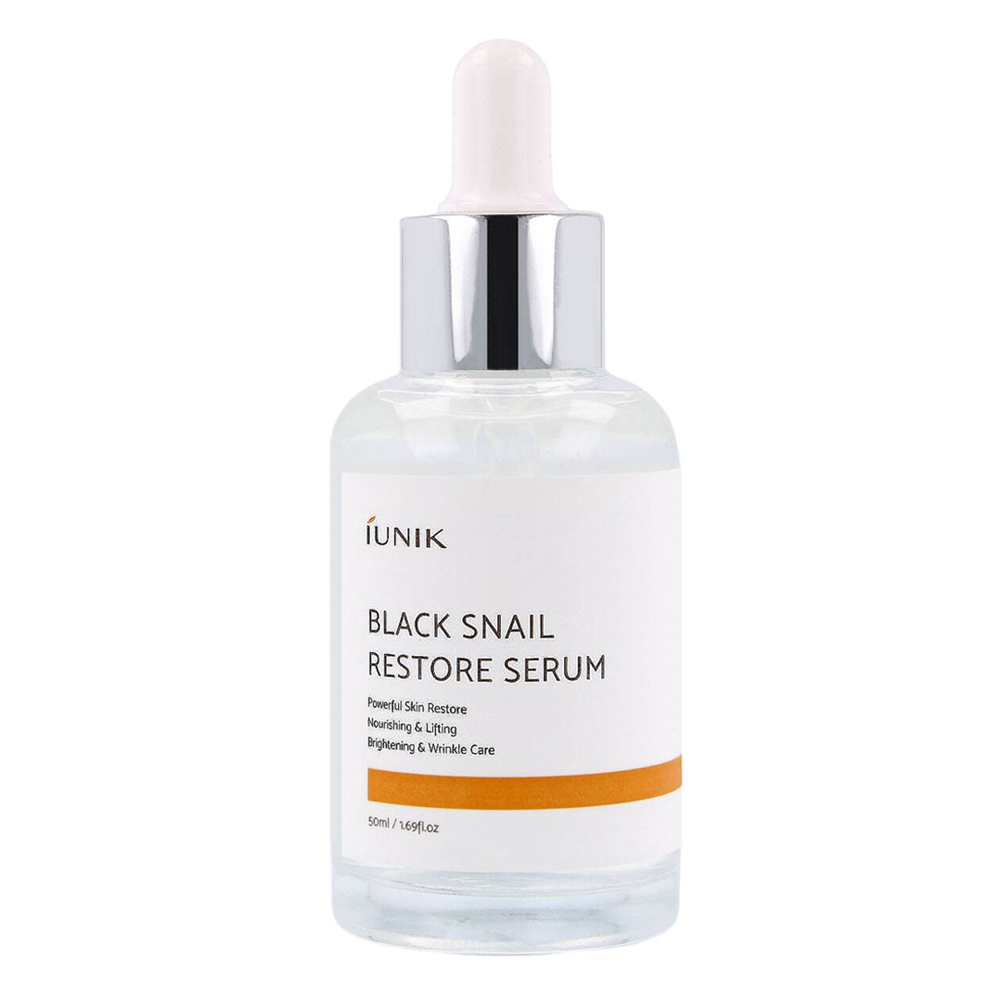 iUNIK - Black Snail Restore Serum - Atkuriamasis serumas su sraigių gleivėmis - 50ml