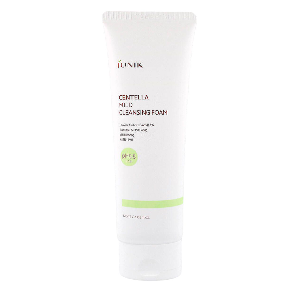 iUNIK - Centella Mild Cleansing Foam - Švelnios valomosios putos su azijine centella - 120ml