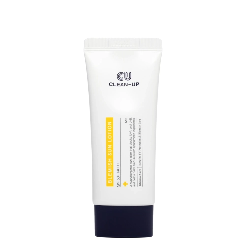 CUSKIN - Clean Up Blemish Sun Lotion SPF50+/PA++++ - Apsauginis Veido Kremas nuo Saulės - 60ml