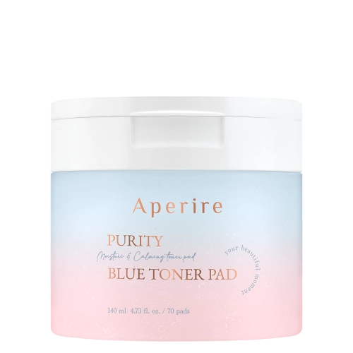 Aperire - Purity Blue Toner Pad - Drėkinantys ir Raminantys Veido Vatos Diskeliai - 70vnt/140ml