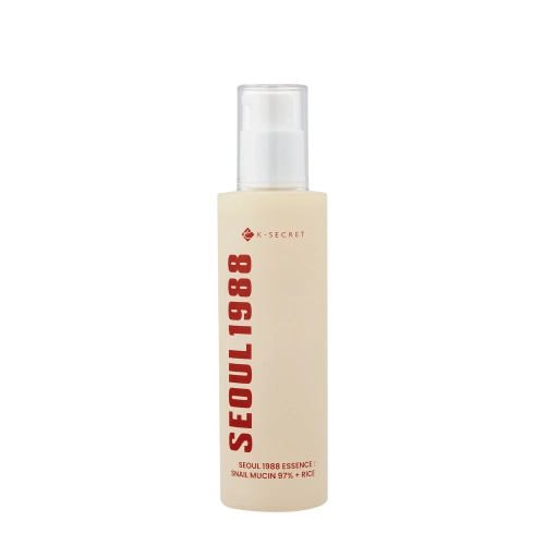 K-SECRET - SEOUL 1988 Essence : Snail Mucin 97% + Rice - Raminamoji Esencija su Sraigių Gleivių Filtru ir Ryžiais - 100ml