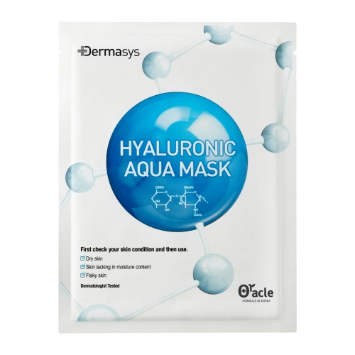 Dr.Oracle - DERMASYS Hyaluronic Aqua Mask - Drėkinamoji Veido Lakštinė Kaukė su Hialurono Rūgštimi ir Alavijo Ekstraktu - 1vnt/25g