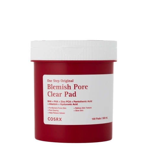 COSRX - One Step Original Blemish Pore Clear Pad - Valantys Diskeliai Odos Netobulumams - 300ml/100vnt