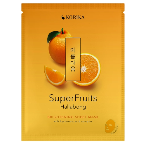 KORIKA - Superfruits Brightening Sheet Mask Hallabong - Švytėjimo Suteikianti Lakštinė Veido Kaukė - 1vnt/25g