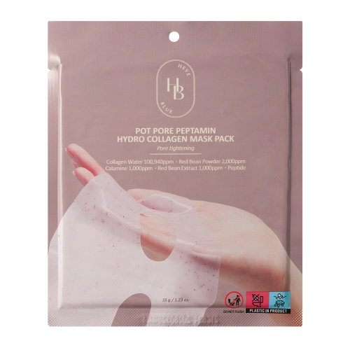 HEVEBLUE - Pot Pore Peptamin Hydro Collagen Mask - Kolageno Kaukė Sutraukianti Poras - 1vntx35g