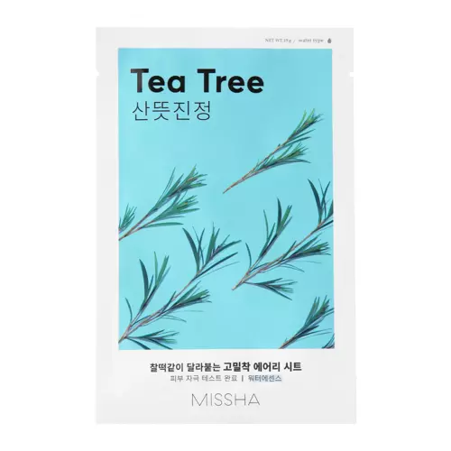 Missha - Airy Fit Sheet Mask - Tea Tree – Raminamoji Lakštinė Kaukė – 19 g