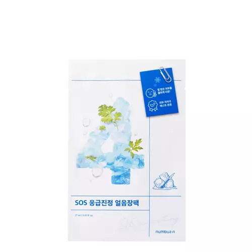 Numbuzin - No.4 Icy Soothing Sheet Mask – Vėsinanti Lakštinė Kaukė – 27 ml