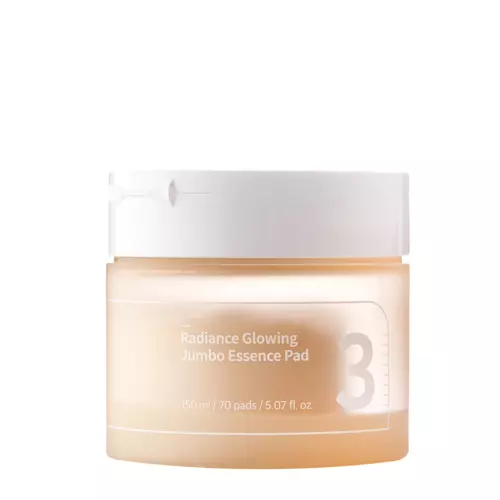 Numbuzin - No.3 Radiance Glowing Jumbo Essence Pads – Šviesinamieji Veido Diskeliai – 70 vnt.