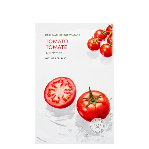 Nature Republic - Real Nature Tomato Sheet Mask - Lakštinė Kaukė su Pomidoru - 1vnt/23ml