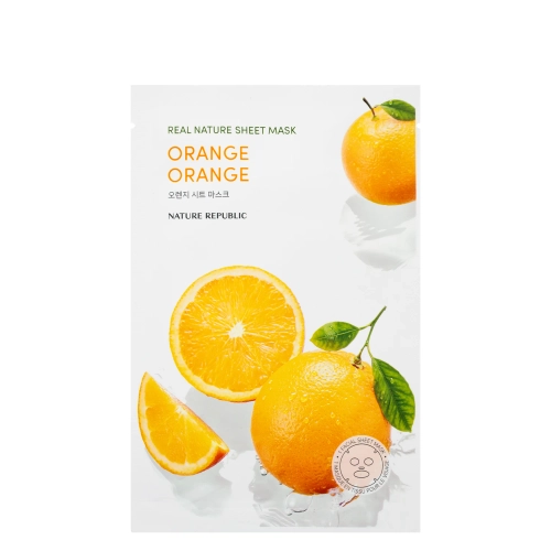 Nature Republic - Real Nature Orange Sheet Mask - Lakštinė Kaukė su Apelsinu - 1vnt/23ml