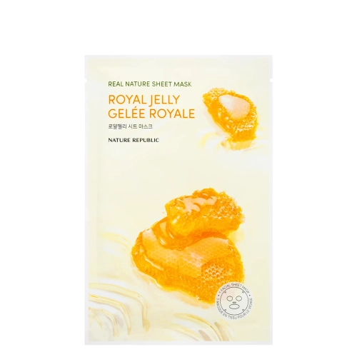 Nature Republic - Real Nature Royal Jelly Sheet Mask - Lakštinė Kaukė su Bičių Pieneliu - 1vnt/23ml