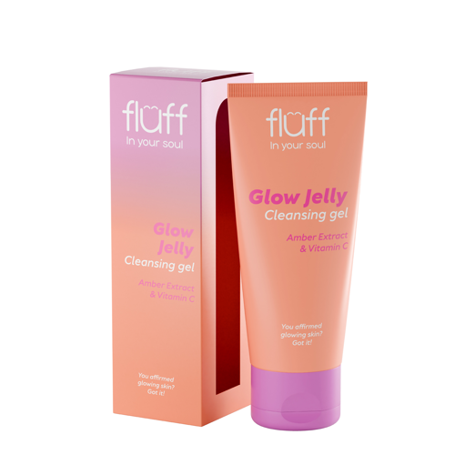 Fluff - Glow Jelly Cleansing Gel - Гель для вмивання обличчя з екстрактом бурштину та вітаміном С - 100ml