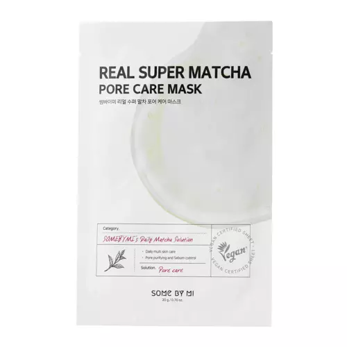 Some By Mi - Тканинна маска проти недоліків шкіри - Real Super Matcha Pore Care Mask - 20g