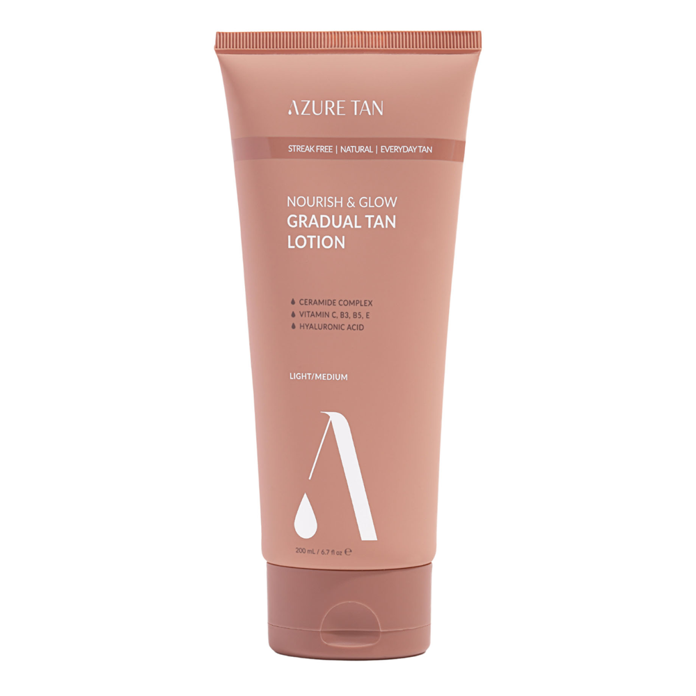 Azure Tan - Nourish & Glow Gradual Tan Lotion - Бальзам для автозасмаги - Light/Medium - 200ml