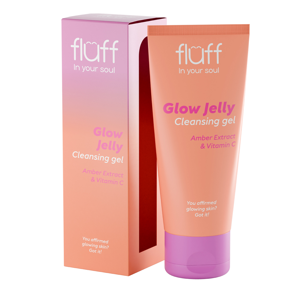 Fluff - Glow Jelly Cleansing Gel - Гель для вмивання обличчя з екстрактом бурштину та вітаміном С - 100ml