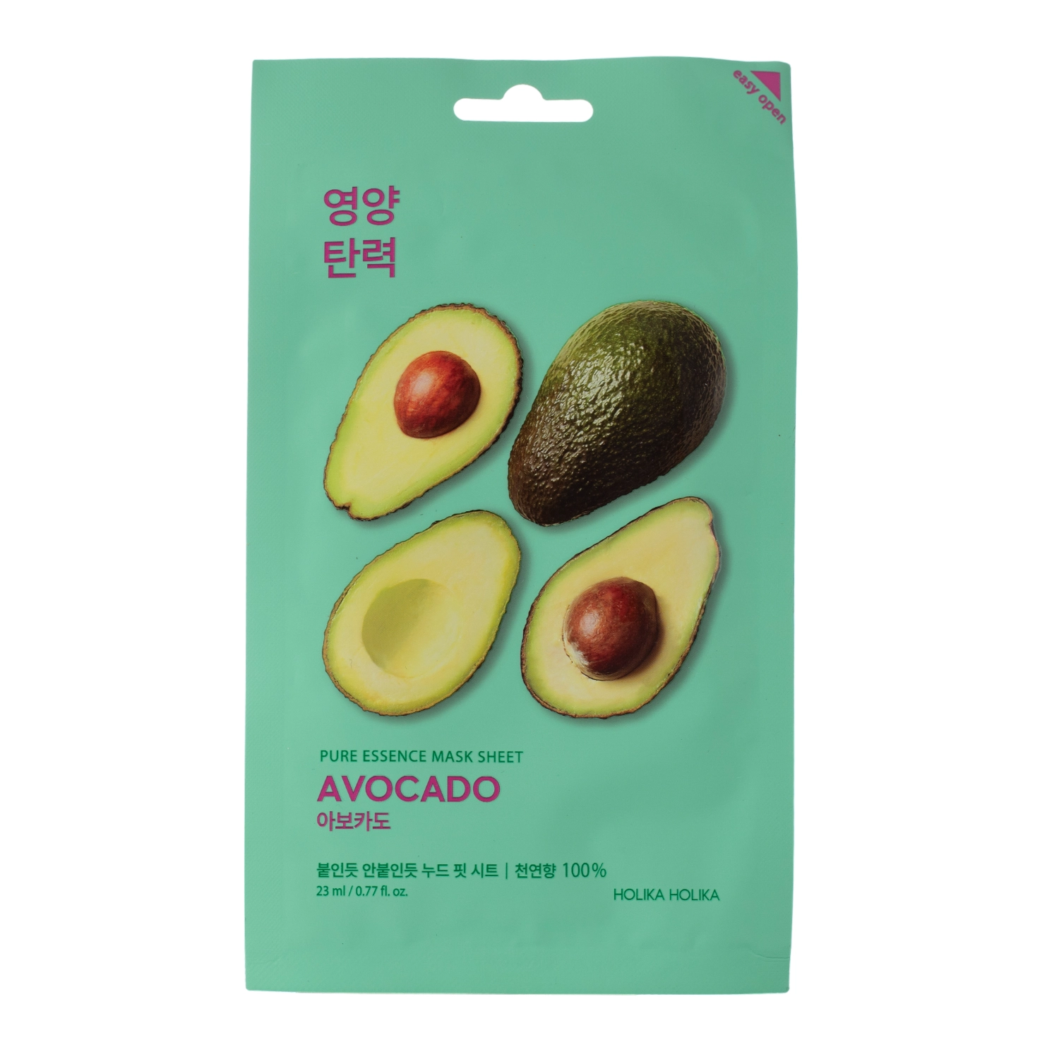 Holika Holika - Pure Essence Mask Sheet - Avocado - Тканинна маска з екстрактом авокадо - 23ml