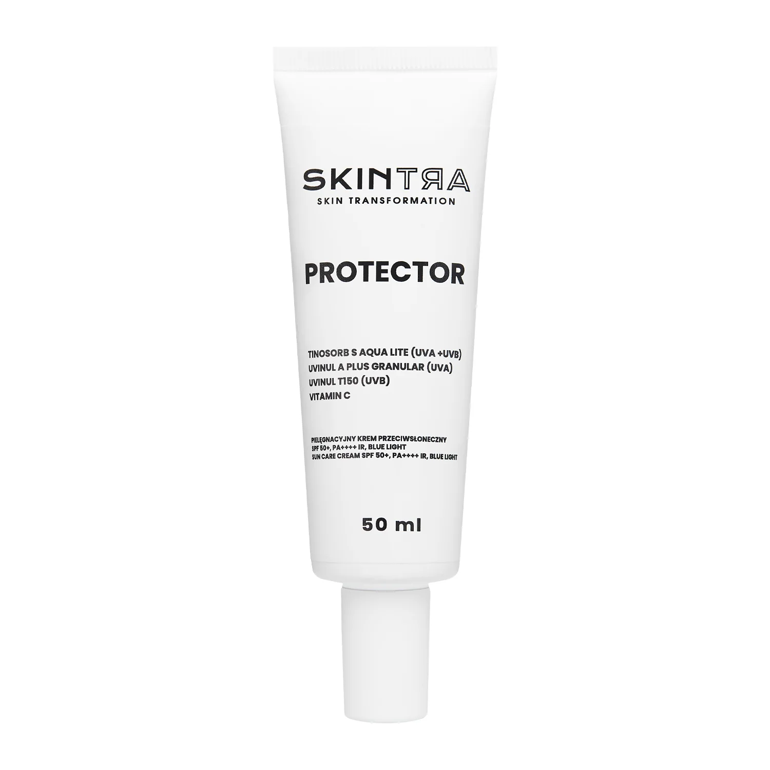 SkinTra - Protector - Доглядовий сонцезахисний крем SPF 50+/PA++++, IR, BLUE LIGHT - 50ml